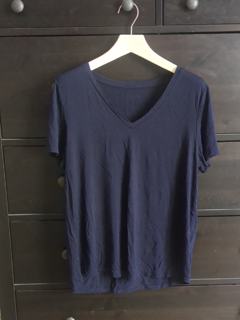 Reitmans Navy V-Neck Short Sleeve Tee